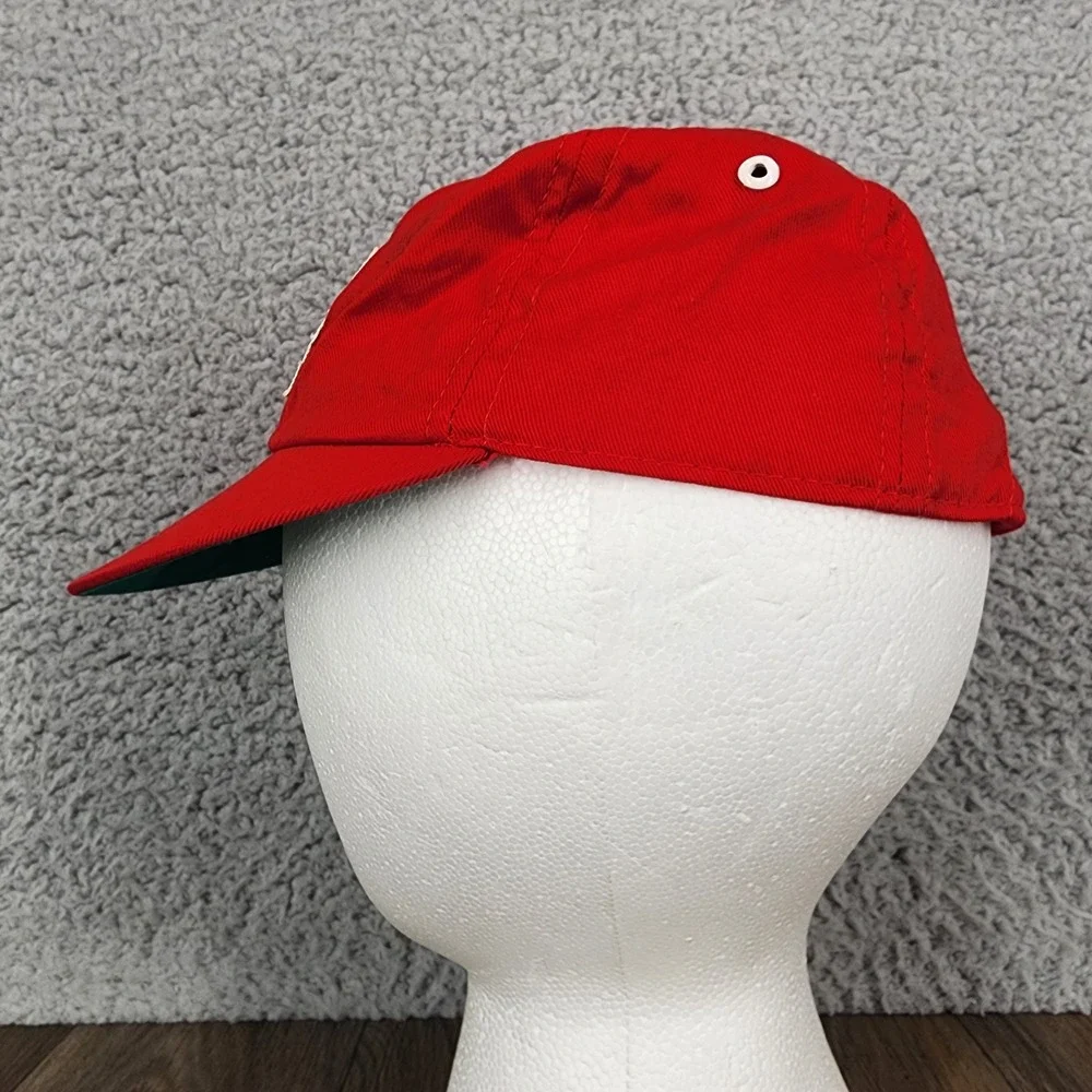 Vintage Junior‎ Leaguer Kids Red Baseball Cap Hat Size 2/4 Cotton Elastic Back